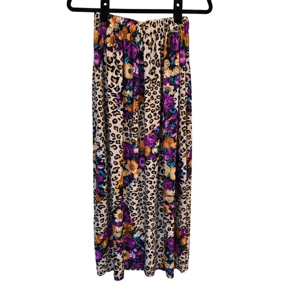 Y2K 90s Prestige Edge Semi-Sheer Floral Animal Print Maxi Shirt Juniors Small - Picture 2 of 6